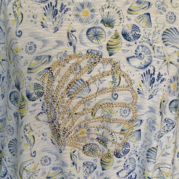 hearts of palm Tops Hearts Of Palm Nautical Sea Shell Top Large